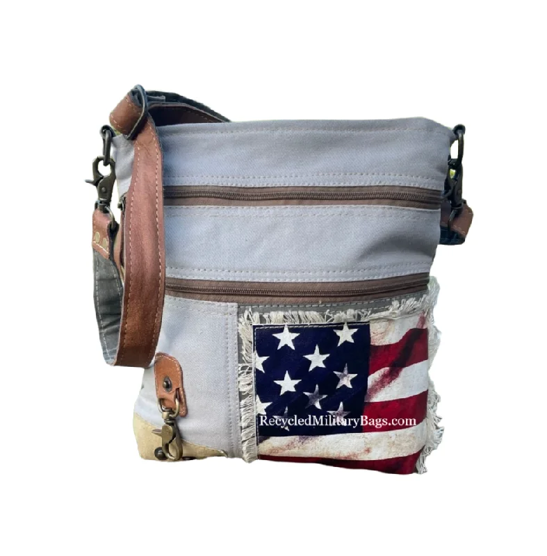 American Flag Patriotic Sustainable Crossbody Purse! Red, White & Blue USA True!