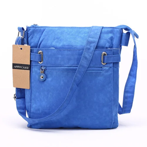 AnnaMouler Casual Nylon Multi-Pocket Crossbody Bag Blue