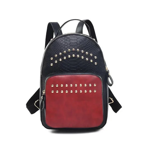 AnnaMouler Fashionable Alligator Leather Backpack Red