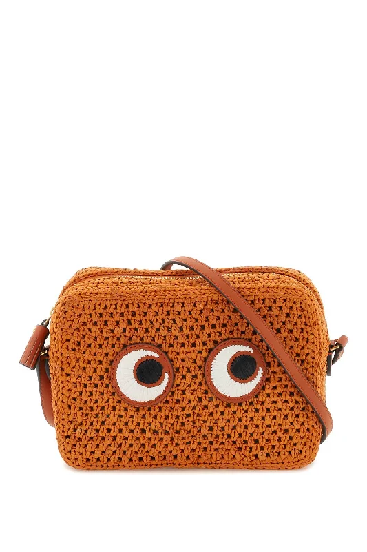 Anya hindmarch raffia eyes crossbody bag