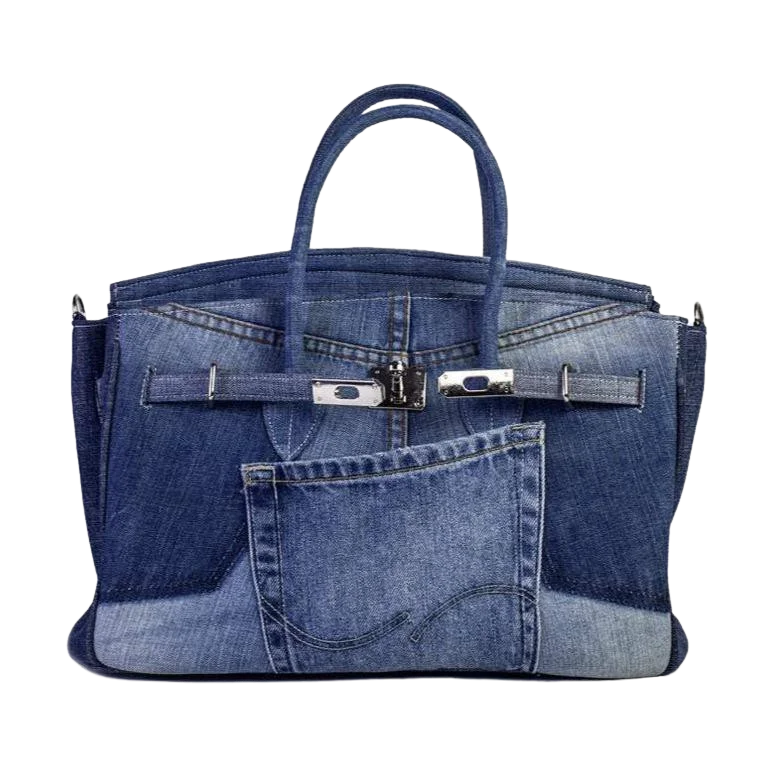 Birkin Style Jean Handbag - Available in 4 sizes