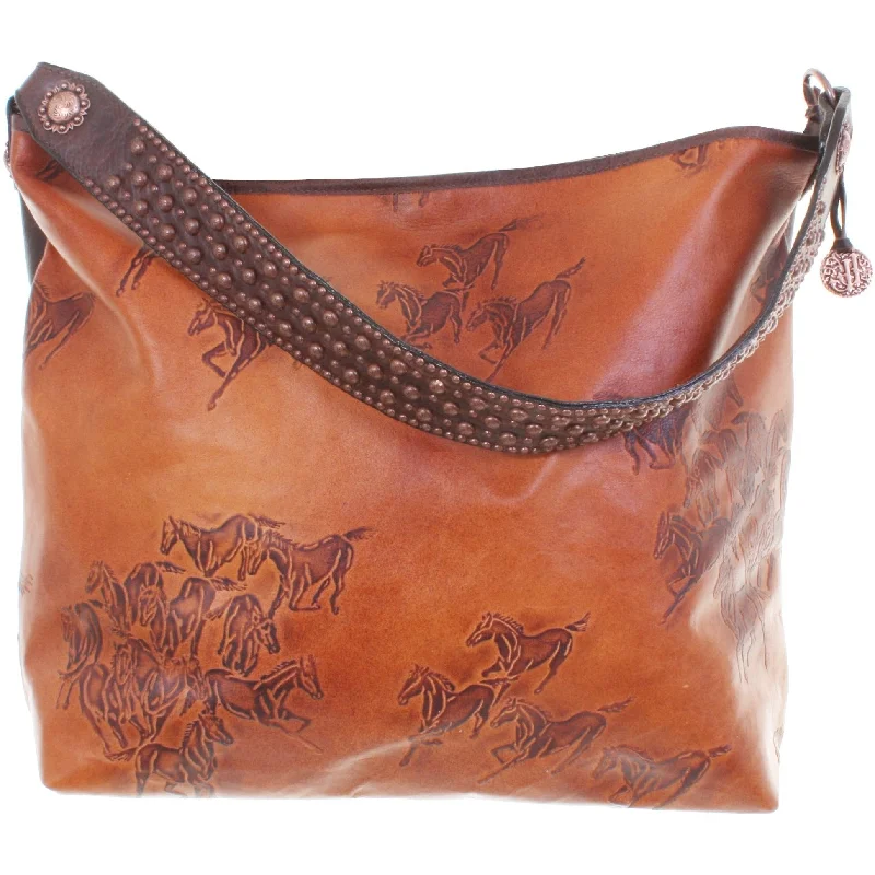 BT11 - Saddle Tan Wild Horses Big Tote