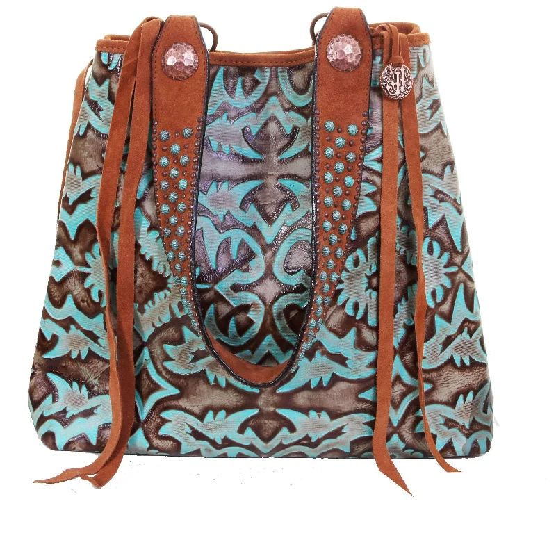 BT148 - Turquoise/Brown Laredo Big Tote