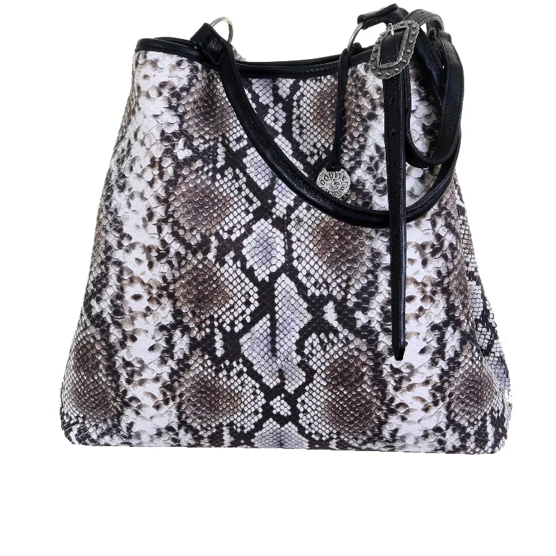 BT156 - Cobra Snake Print Leather Big Tote