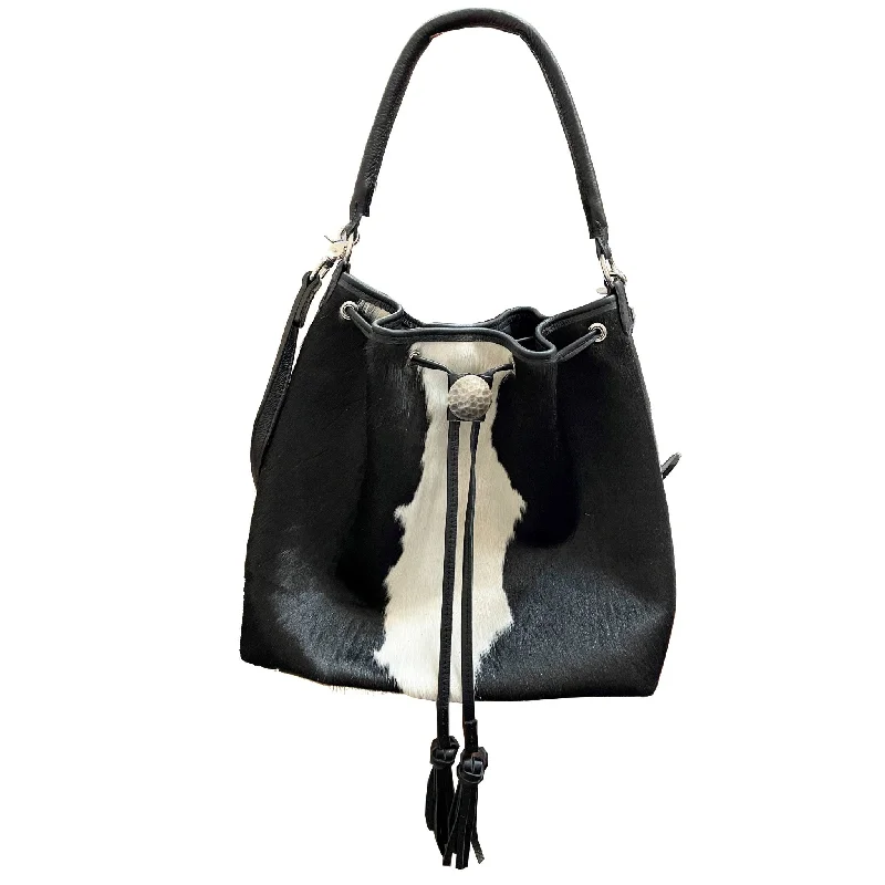 BT160 - Black & White Cowhide Big Tote