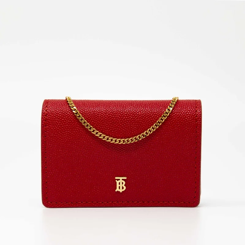 Burberry Red Card Holder On Chain