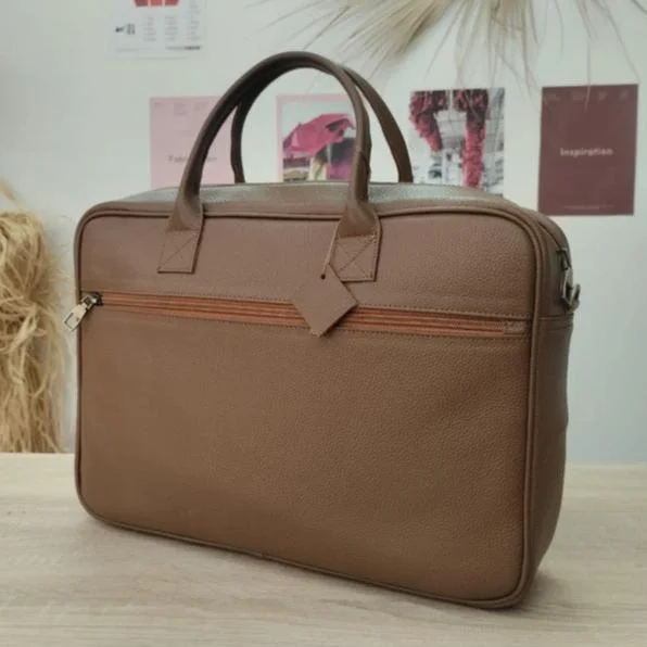 Caramel handmade leather computer bag