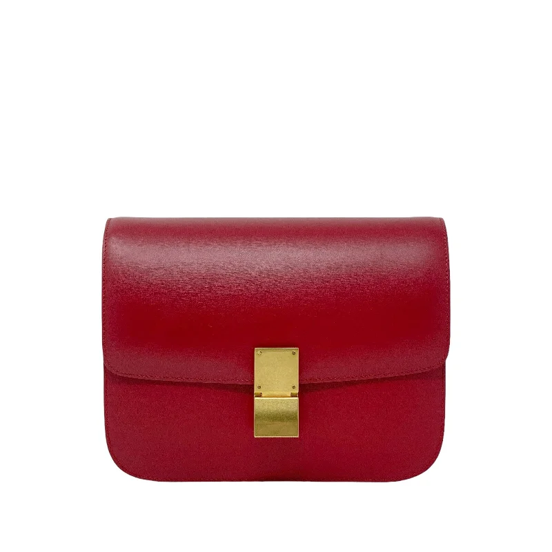 Celine Dark Red Medium Box Bag