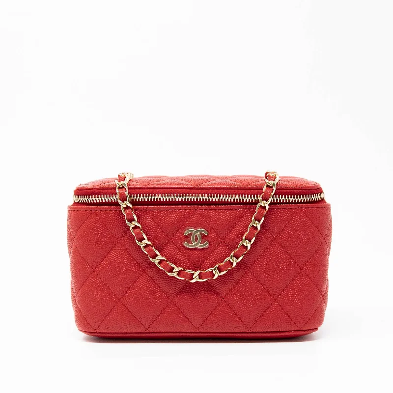 Chanel Red Small Vanity On Chain