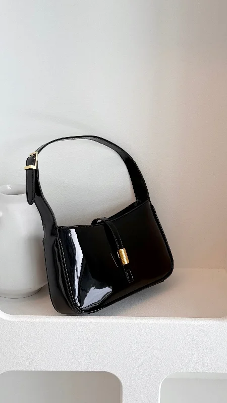 Clara Shoulder Bag - Black Patent