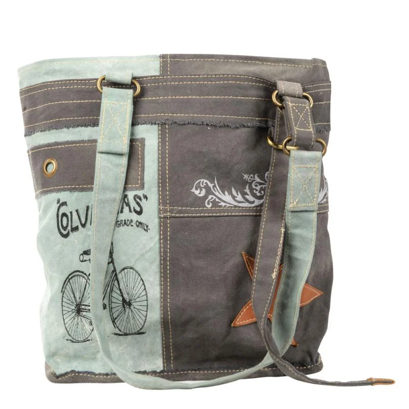 Columbias Bicycle Grey & Aqua Tote