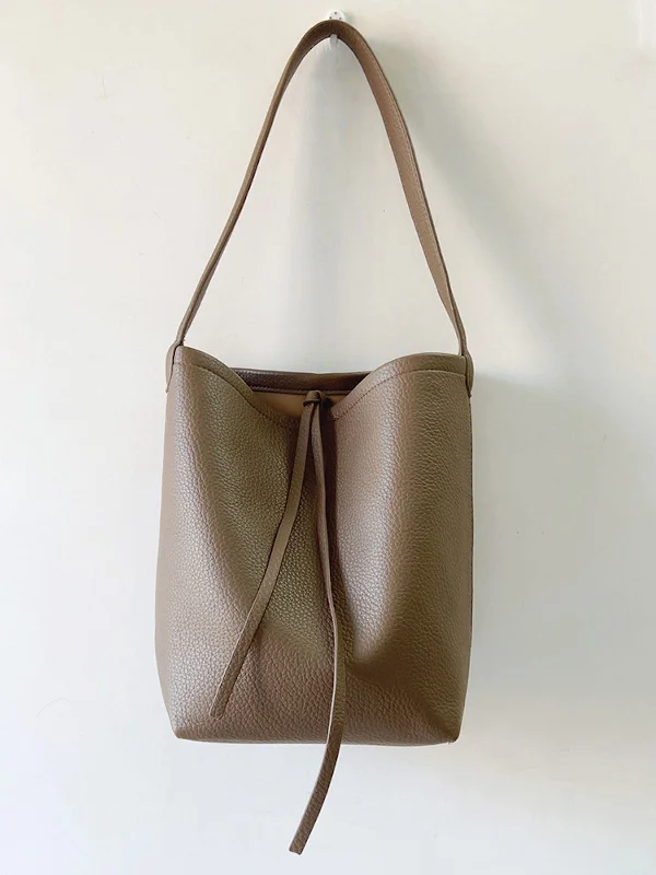 Elena Handbags Chic Leather Bucket Bag