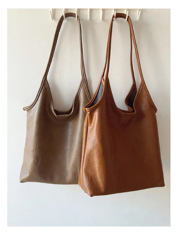 Elena Handbags Simple Leather Tote Bag