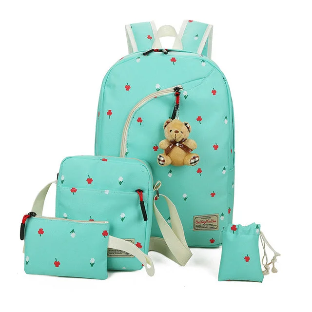 Fashion Canvas Backpack for Women Green