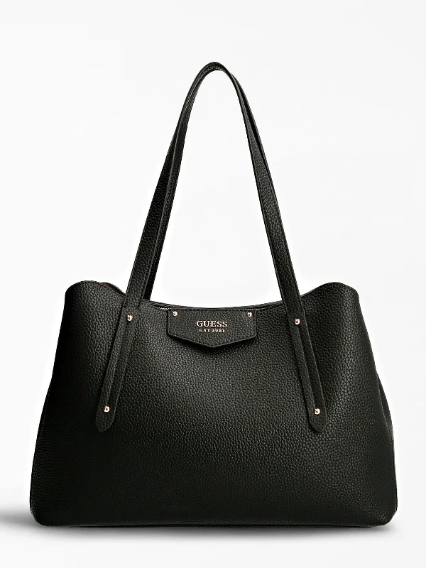 Guess Eco Brenton Girlfriend Satchel In Black For Women