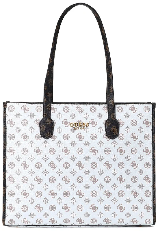 Guess Silvana Handbag In White Brown For Women