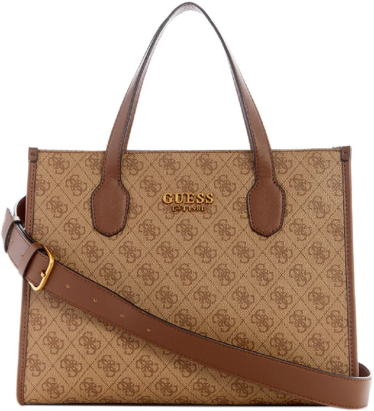 Guess Silvana Tote Bag In Lattee For Women