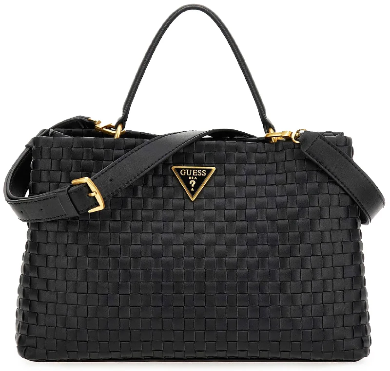 Guess Lisbet Woven Handbag In Black For Women