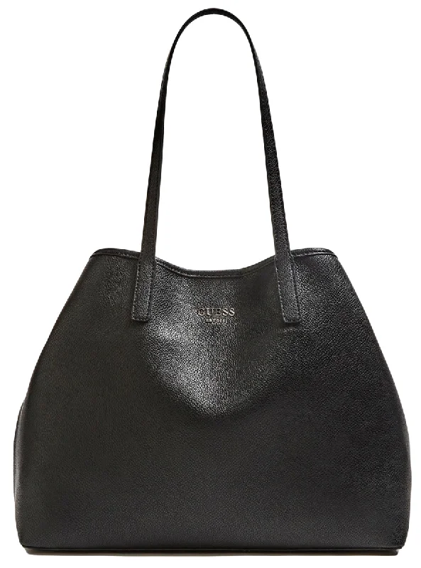 Guess Vikky Women's Tote Bag With Pouch In Black