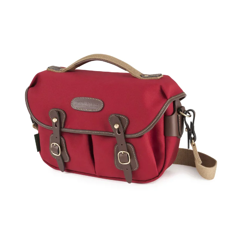 Billingham Hadley Small Pro Shoulder Bag, 3.5L - Burgundy Canvas / Chocolate Leather (Chocolate Lining)