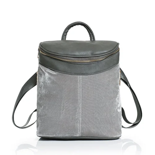 High Quality Solid Flannel Backpack Grey