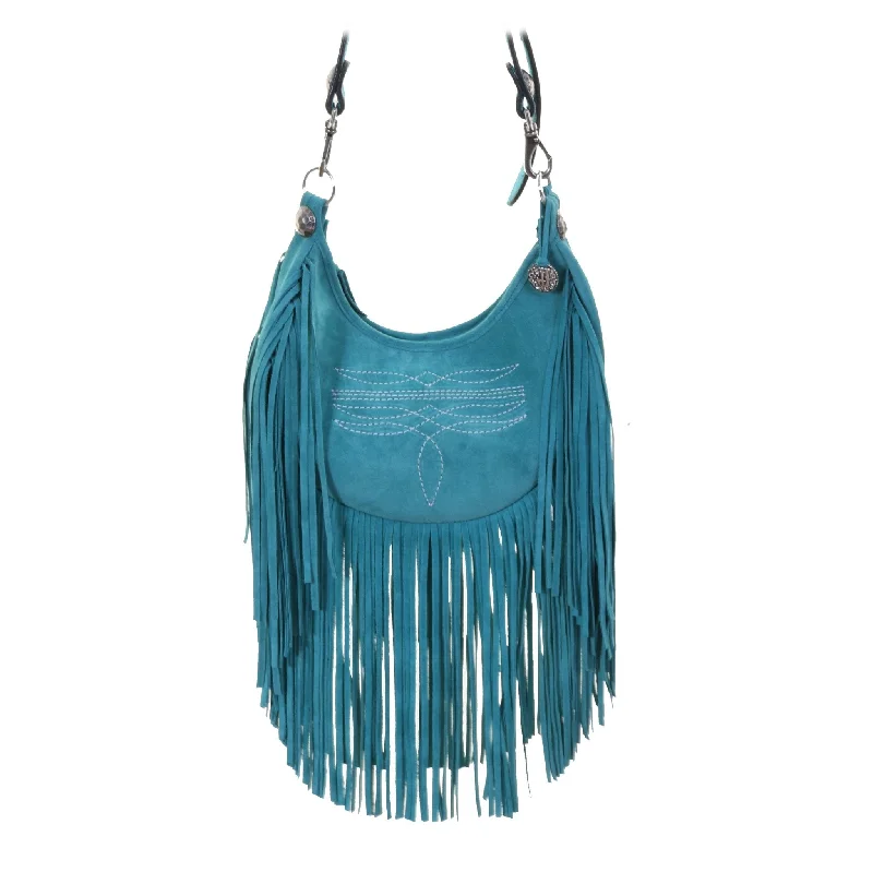 HMH22 - Turquoise Suede Hobo Bag