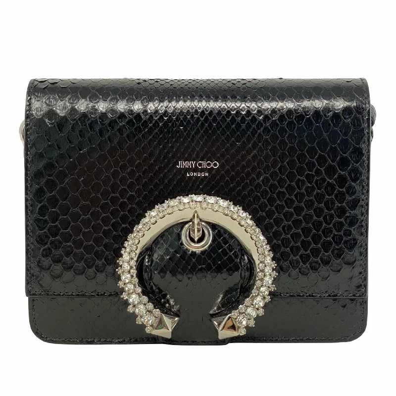 Jimmy Choo Black Python Madeline Bag