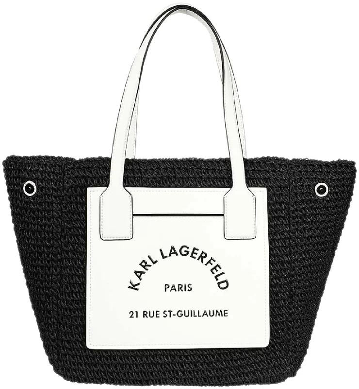 Karl Lagerfeld RSG Raffia In Black Bag For Women