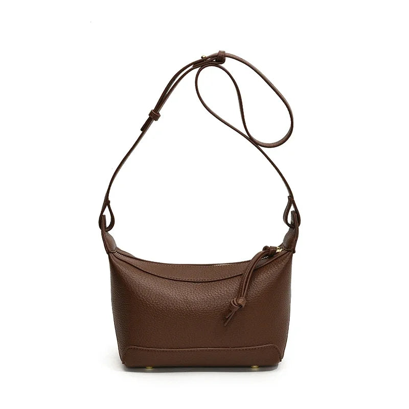 Leather Bucket Bag Small Cross Body Bags Women Zip Elegant Handbags and Purses