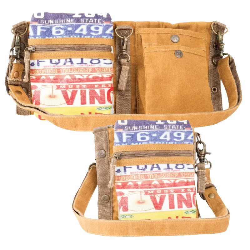 License Plate 3 Way Crossbody/Shoulder Bag/ Festival Belt