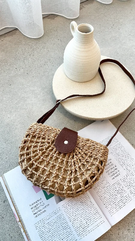 Marielle Half Moon Bag - Straw