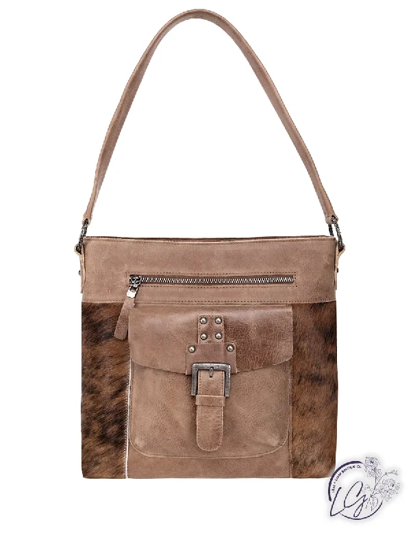 Montana West Real Leather Hair-On Cowhide Buckle Bag