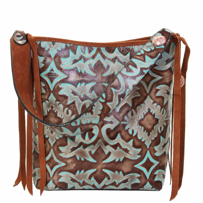 MST37 - Turquoise Laredo Messenger Tote