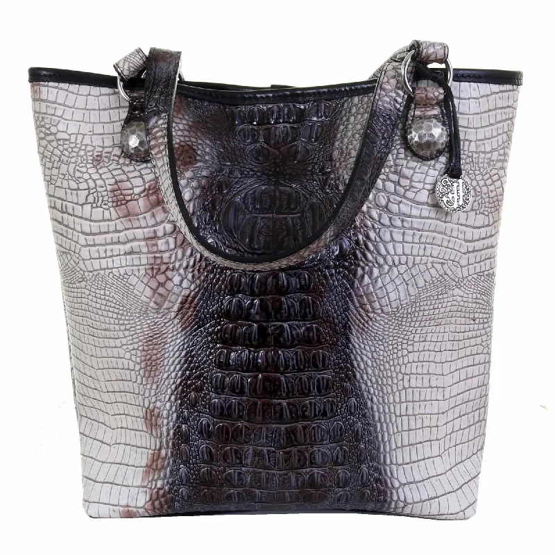 MST60 - Zebra Croco Print Messenger Tote