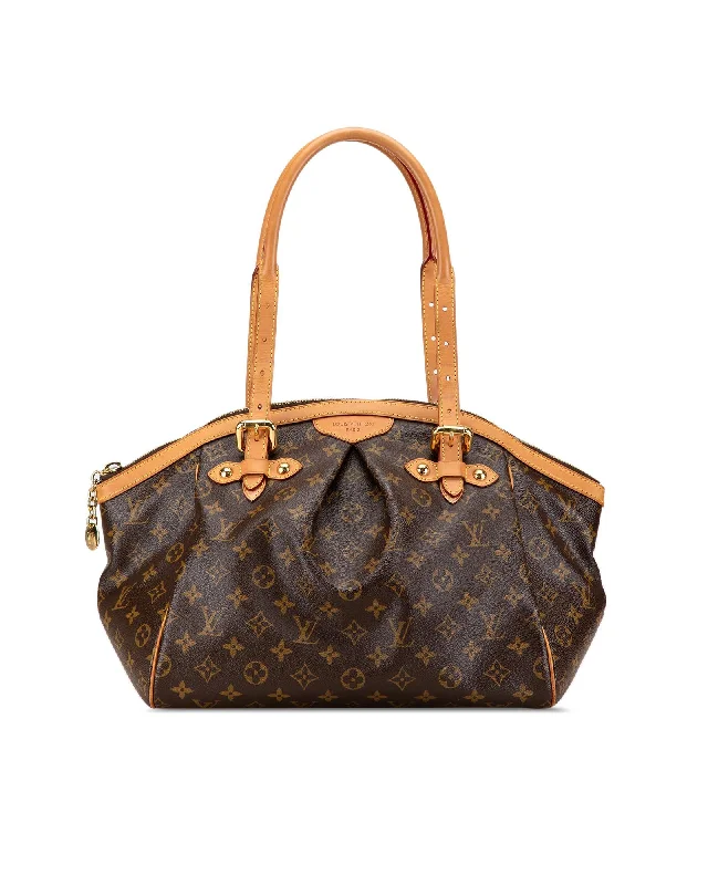 Monogram Canvas Tote with Vachetta Leather Trim and Top Zip Closure