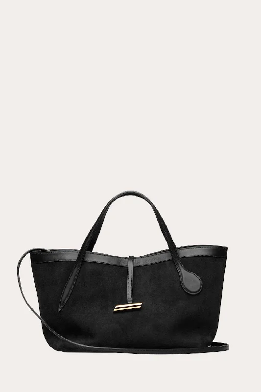 Petite Penne Tote Suede Black