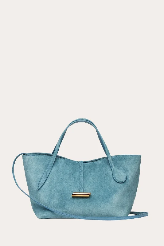 Petite Penne Tote Suede Cadet Blue