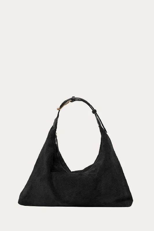 Pillow Shoulder Bag Suede Black