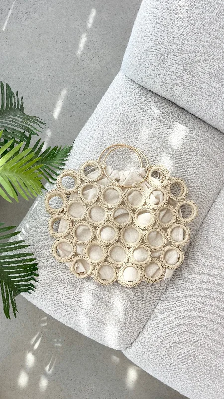 Posie Crochet Rings Bag - Natural