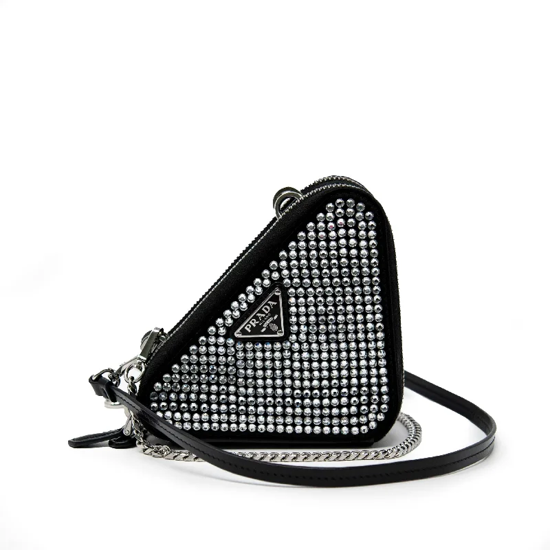 Prada Black Mini Crystal Triangle Bag