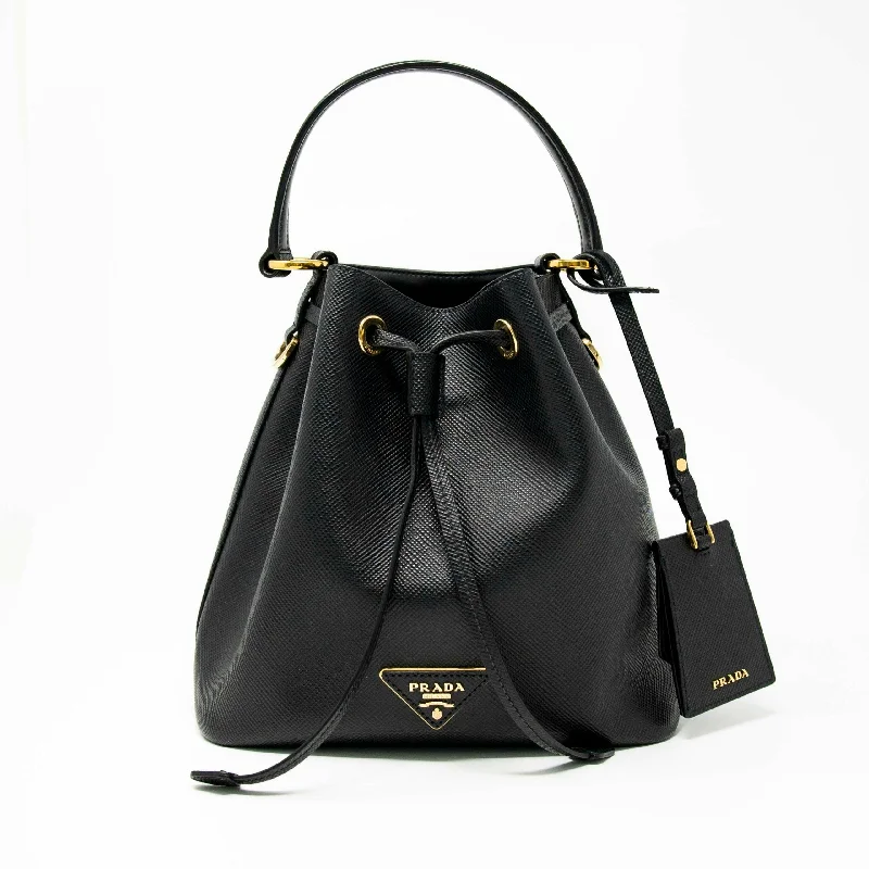 Prada Black Saffiano Small Bucket Bag