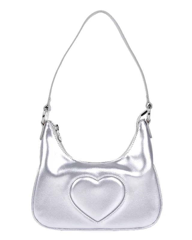 Recycled Silver Heart Shoulder Bag