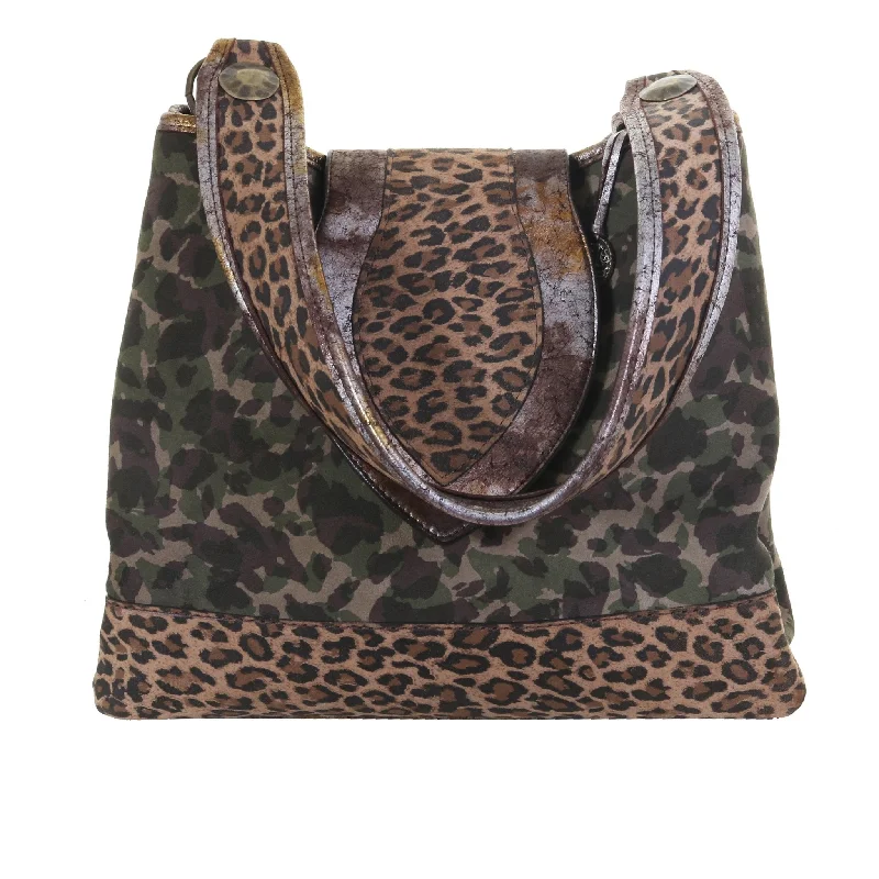 RT16 - Camo and Leopard Suede Regular Tote