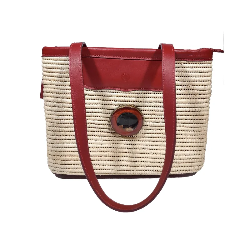 Sac Panier en Raphia et cuir / RD