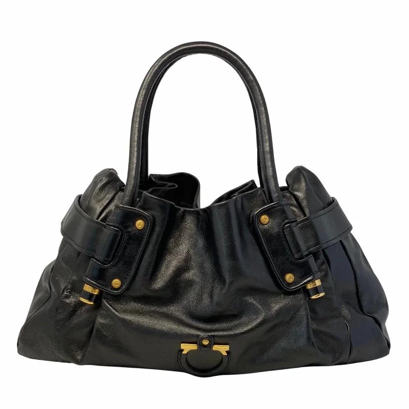 Ferragamo Black Gancini Shoulder Bag