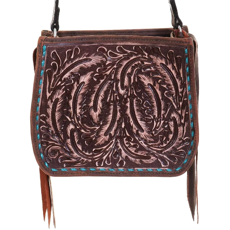 SDB03 - Brown Vintage Feather Tooled Small Doctor's Bag