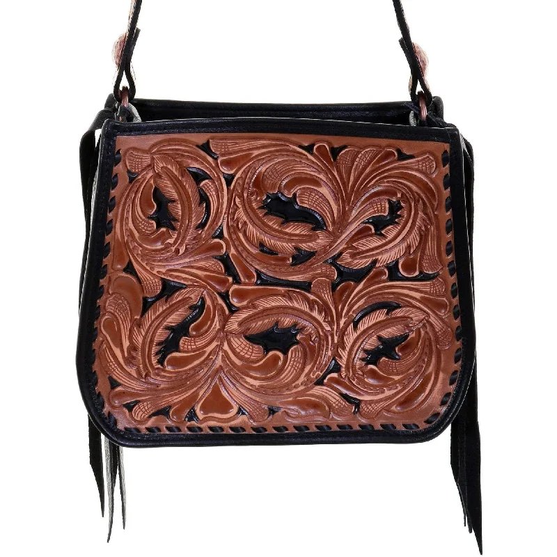 SDB04 - Pecan Vintage Tooled Small Doctor's Bag