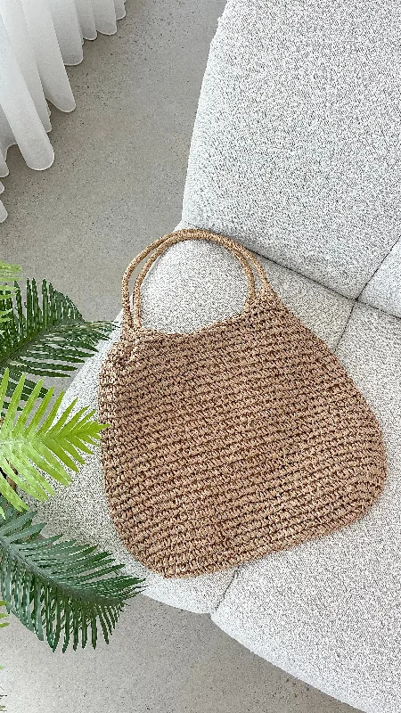 Solana Summer Tote Bag - Tan Straw