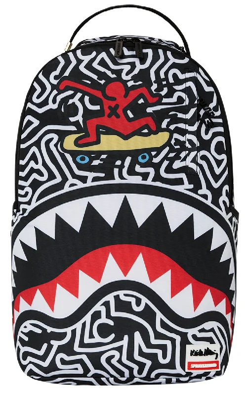 SpraygroundKeith Haring Skater Guy Backpack In White Black