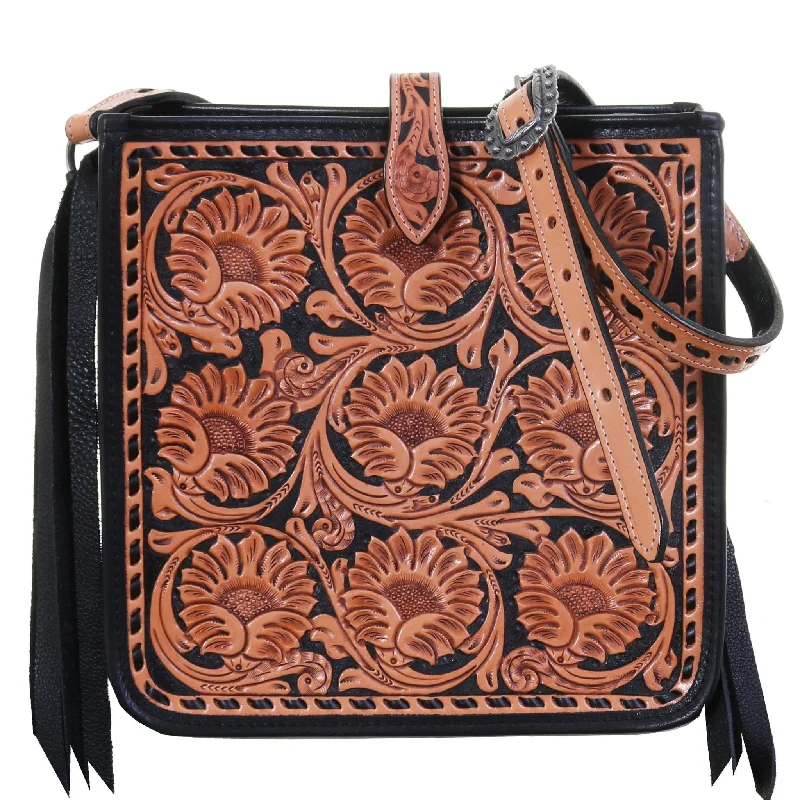 SQT13 - Sunflower Tooled Square Tote